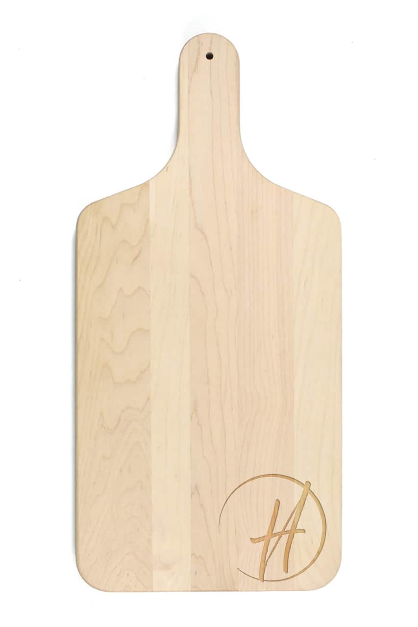 Circle Monogram Maple Paddle Cutting Board